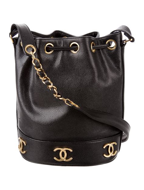 chanel bucket bag caviar gray